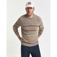 GANT Wool Rich Striped Sweater Beige Mix