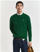 Pure Lambswool Cable Crew Neck Jumper