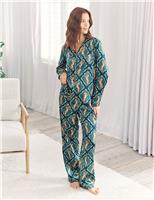 Satin Tiger Print Revere Pyjama Set