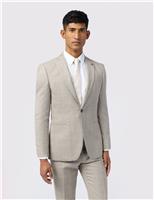 Slim Fit Wool Blend Check Suit Jacket