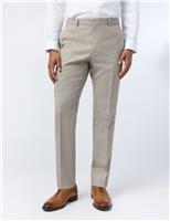 Slim Fit Wool Blend Flat Front Trousers