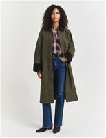 GANT Waxed Cotton-Rich Relaxed Car Coat Khaki