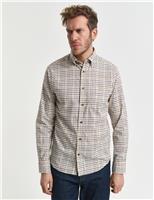 Regular Fit Pure Cotton Checked Oxford Shirt