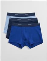 GANT 3 Pack Cotton Rich Trunks Blue Mix
