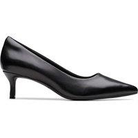 Clarks Leather Patent Kitten Heel Court Shoes Black