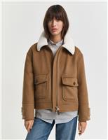 Wool Rich Aviator Jacket