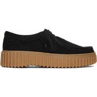 Clarks Suede Flatform Shoes Black