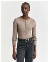 Cotton Rich Cable Knit Cardigan