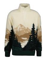 Fleece Jacquard Mountain Scene Jacket