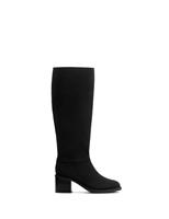 Suede Block Heel Knee High Boots
