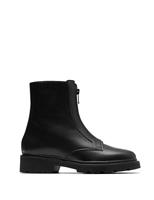 Leather Block Heel Ankle Boots