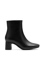 Leather Block Heel Ankle Boots