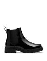 Wide Fit Patent Leather Chelsea Boots