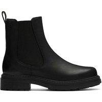 Clarks Wide Fit Leather Chelsea Ankle Boots Black