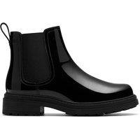 Clarks Patent Leather Chelsea Ankle Boots Black