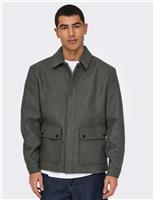 ONLY & SONS Collared Jacket Brown
