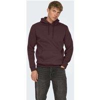 ONLY & SONS Cotton Rich Hoodie Burgundy