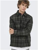 Pure Cotton Check Shacket