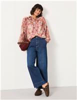 FatFace Floral Collared Blouse Pink Mix