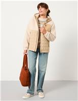 Teddy Fleece Hooded Quilted Jacket