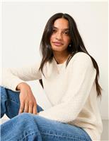 Textured Crew Neck Split Hem Jumper