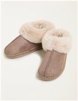 Faux Fur Cuff Slipper Boots