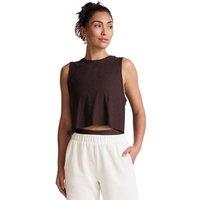 Beyond Yoga Featherweight Relaxed Crop Vest Top Dark Brown