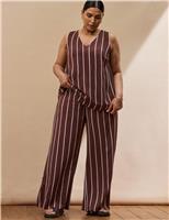 Striped Wide Leg Trousers
