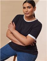 Live Unlimited London Pure Cotton Contrast T-Shirt Navy