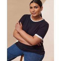 Live Unlimited London Pure Cotton Contrast T-Shirt Navy
