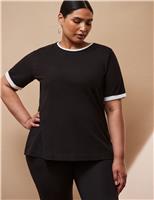 Live Unlimited London Pure Cotton Contrast T-Shirt Black