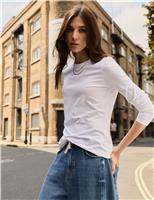 Cotton Rich Crew Neck Top