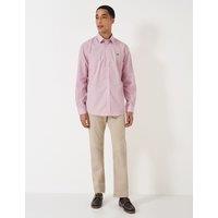 Crew Clothing Regular Fit Pure Cotton Striped Poplin Shirt Light Pink