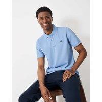 Crew Clothing Pure Cotton Pique Polo Shirt Light Blue