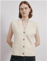 V-Neck Knitted Waistcoat with Wool