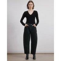 Albaray Mid Rise Barrel Jeans Black