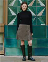 Dogtooth Pleated Mini Skirt