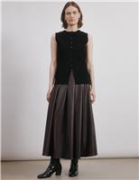 Textured Crew Neck Longline Waistcoat