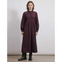 Pure Cotton Cord Button Placket Midi Dress