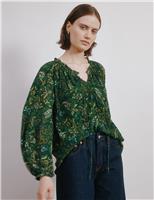 Paisley Tie Neck Top