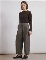 Dogtooth Wide Leg Ankle Grazer Trousers