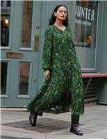 Paisley Tie Neck Midi Relaxed Tiered Dress