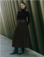 Pleated Midi Tailored Skirt