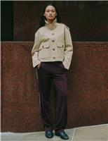 Cotton Rich Collared Cropped Trench Coat