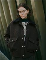 Wool Blend Flannel Relaxed Jacket