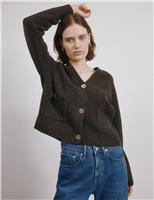 V-Neck Button Front Relaxed Cardigan