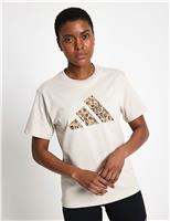 Adidas Animal Graphic T-Shirt Cream Mix