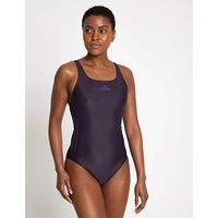Adidas 3 Stripes Scoop Neck Cut Out Swimsuit Dark Purple