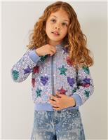 Pure Cotton Sequin Bomber (3-15 Yrs)
