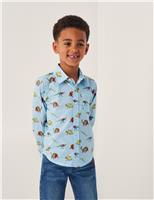 Pure Cotton Dino Print Shirt (2-13 yrs)
